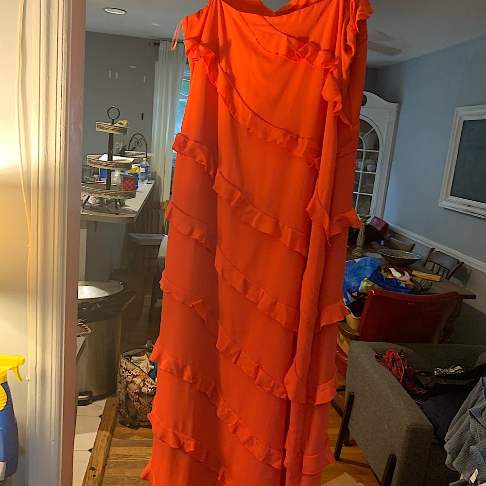 Orange Red Special occasion dress. Marked as Size 22, but is more like 18